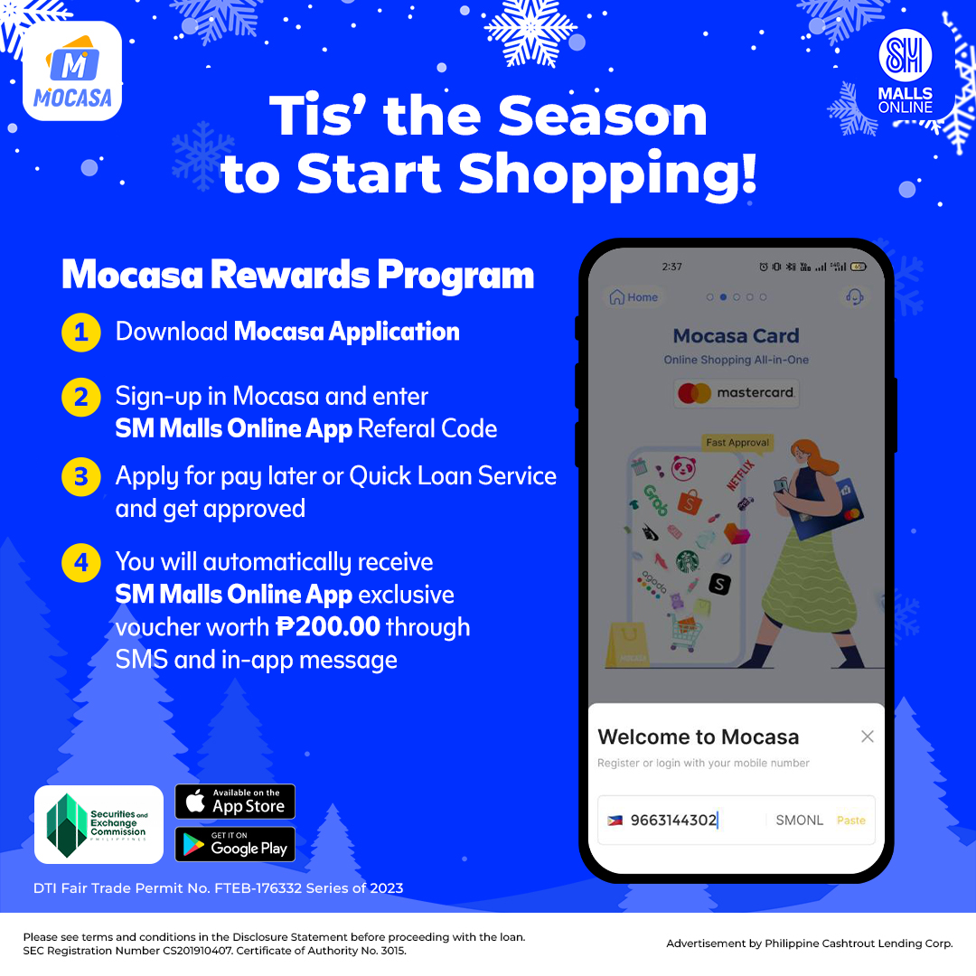 Tis’ the season to start shopping with Mocasa and SM Malls Online App 🎉