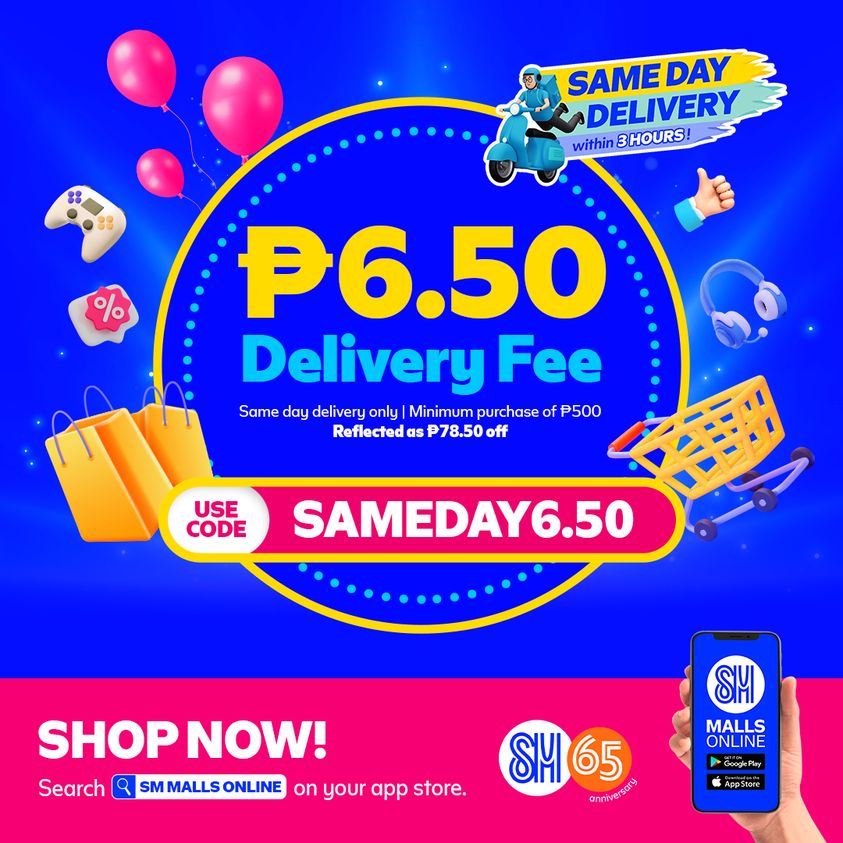 Same Day Delivery for only 6.50 pesos!