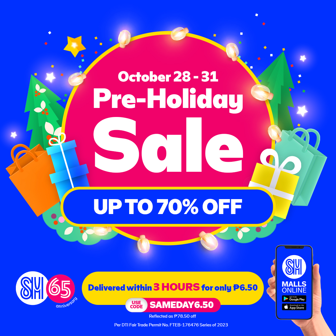 It's Pre-Holiday Sale from October 28 to 31.